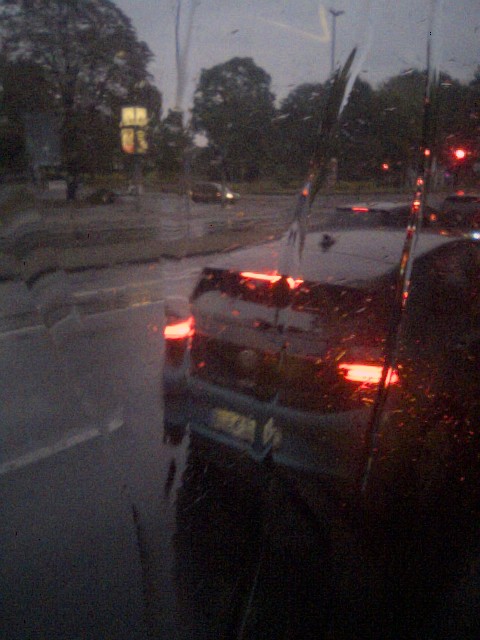 Car in the rain, taken with Pro Cam